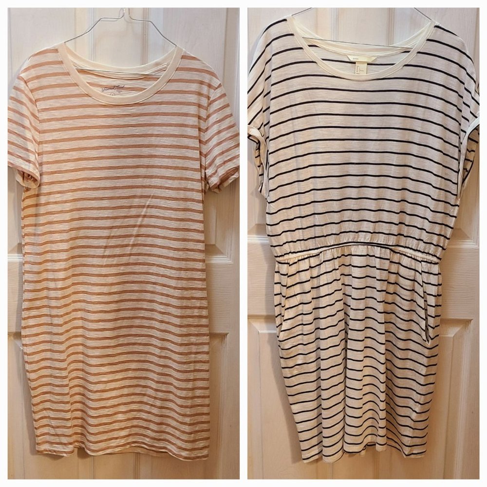2 T-Shirt Dresses, H&M And Universal Thread, Washed Never Worn, Size Large